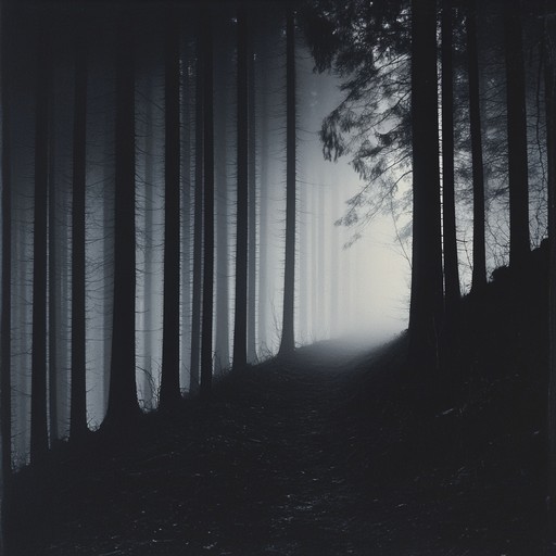 An instrumental piece that blends traditional folk instruments with dark, suspenseful melodies, evoking the feeling of wandering through an eerie, mist shrouded forest at night.