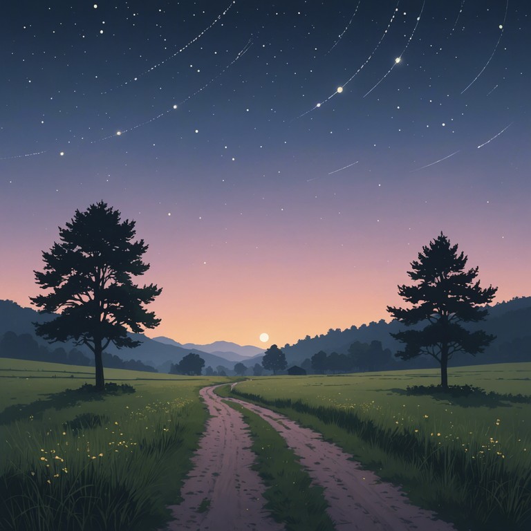 Imagine an instrumental that takes you on a horseback ride through winding paths edged with old fences, beneath a sky transitioning from sunset to starlit. The acoustic guitar's soft melodies capture the connection between man, nature, and the tranquility of rural life.