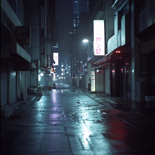 An instrumental j pop track that combines haunting melodies with unsettling rhythms, creating a creepy atmosphere that evokes the feeling of walking alone through deserted neon lit streets at night