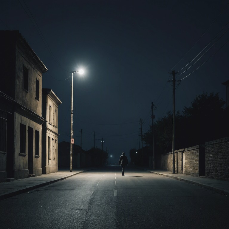 A solitary trumpet leads this unique blend of mambo, characterized by a deep, reflective mood that veers away from the genre's traditionally upbeat nature. The music encapsulates a sense of solitude and introspection, perfect for a quiet, contemplatory night under the moonlight. The trumpet's soulful melodies are complemented by sparse, rhythmic percussions that hint at mambo's vibrant energy while maintaining a subdued aura that evokes loneliness.