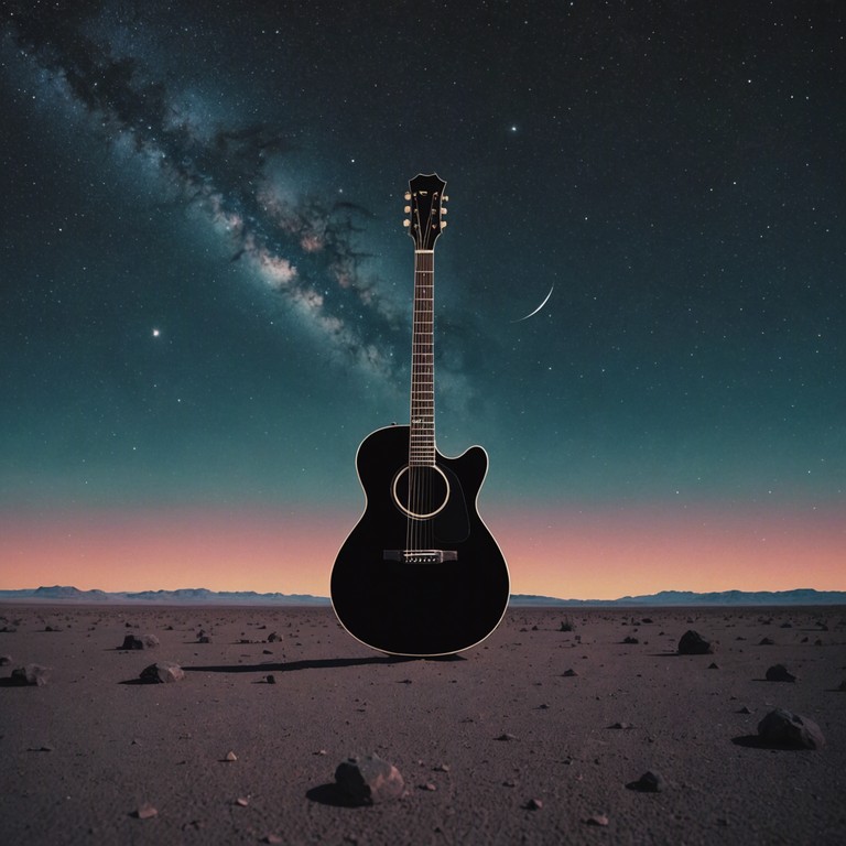 This track creates a mesmerizing exploration into the unknown with its blend of subtle dark ambient backgrounds and harsh, angular guitar distortions, crafting a narrative of an eerie journey through an interstellar oblivion.