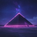 an electronic fusion blending ancient egyptian motifs with synthwave beats