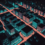 urban landscapes drowned in dark tones