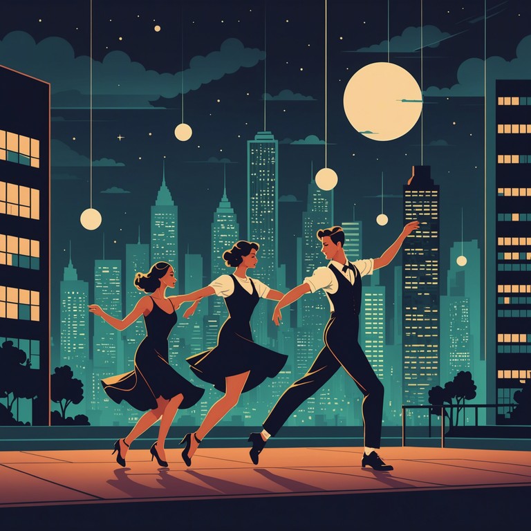 A vibrant and joyful composition that travels back to the energetic era of swing music, fused with modern ecstatic dance dynamics to create a piece that is both nostalgic and electrifying. The track aims to evoke the sensation of freedom and unadulterated happiness as if dancing through a festival of swing under the starlit sky.