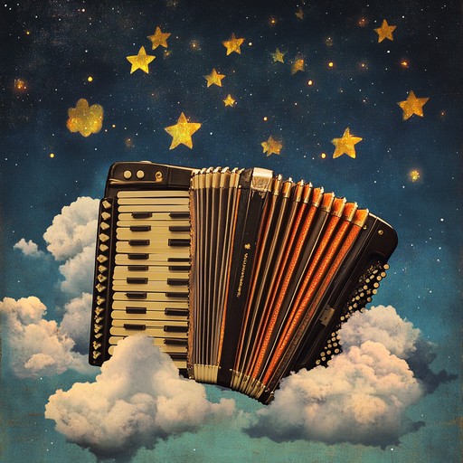 An ethereal instrumental polka featuring gentle accordion melodies that weave through dreamlike atmospheres, creating a whimsical and surreal listening experience.