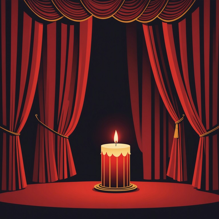 In an old, dimly lit cabaret club, the sound emerges delicately yet carries a tension that mimics the flickering shadow play on the tattered velvet curtains. The music is designed to weave through the chaotic and eerie stillness, causing a lingering sense of unease, coupled with the allure of the vintage cabaret aesthetics. It taps into the darker sides of the human psyche, making it perfect for a thought provoking and chilling listening experience. In an old, dimly lit cabaret club, the sound emerges delicately yet carries a tension that mimics the flickering shadow play on the tattered velvet curtains. The music is designed to weave through the chaotic and eerie stillness, causing a lingering sense of unease, coupled with the allure of the vintage cabaret aesthetics. It taps into the darker sides of the human psyche, making it perfect for a thought provoking and chilling listening experience.