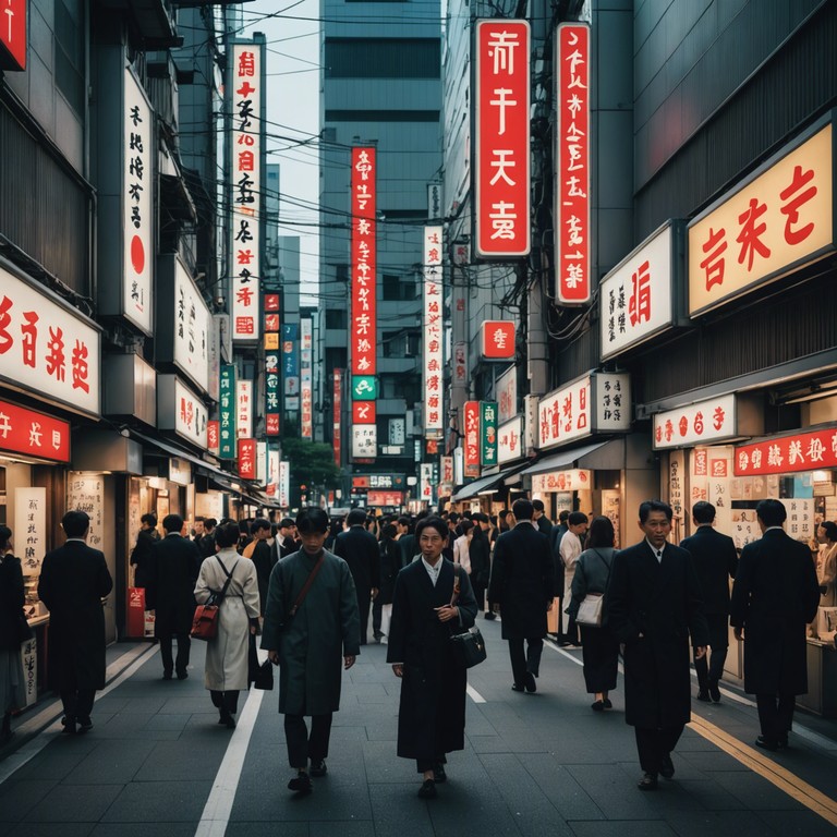City lights serenade envelops the listener in a dynamic blend of j pop sensibilities and the hauntingly beautiful tones of the shamisen, illustrating a night walk through tokyo's illuminated streets, where every corner offers a glimpse into the future framed by the past.