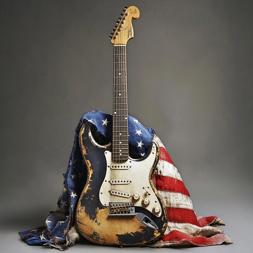 A dynamic and raw portrayal of national pride, blending distorted electric guitar riffs with marching drum patterns. This gritty anthem evokes a sense of resilience and strength, perfect for showcasing the enduring spirit of a nation. Gradual crescendos add layers of emotion, making listeners feel both empowered and reflective as they experience the rugged beauty of patriotic resolve.