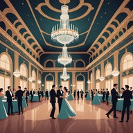 elegant dance under starlit european sky.
