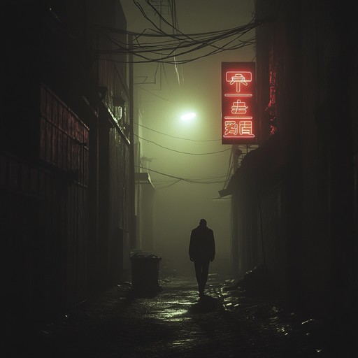 A chilling instrumental blending haunting melodies with deep hip hop beats, evoking the eerie atmosphere of deserted city alleys where unseen presences linger.
