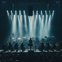 epic rock symphony combining orchestral and electric guitar waves.