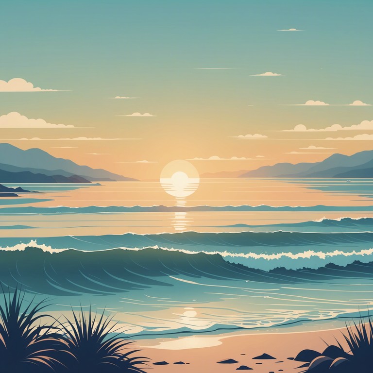 An instrumental track that simulates sitting by the shore, with gentle guitar strums harmonizing with the calm, continuous whisper of the sea, promoting a deep sense of peace and introspection.