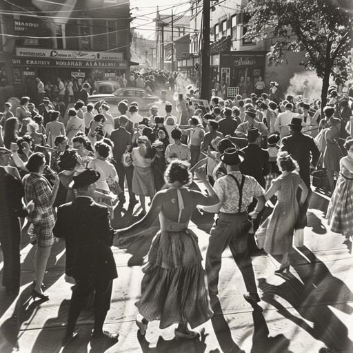 An upbeat and vibrant swing track that captures the essence of a lively summer dance party. Featuring a blend of powerful brass sections, infectious rhythms, and fun filled melodies, this song is designed to energize and uplift listeners, transporting them to a sunlit street festival or a retro dance hall packed with joy and excitement.