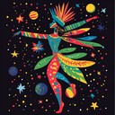 an instrumental samba fusing extraterrestrial sounds and traditional rhythms
