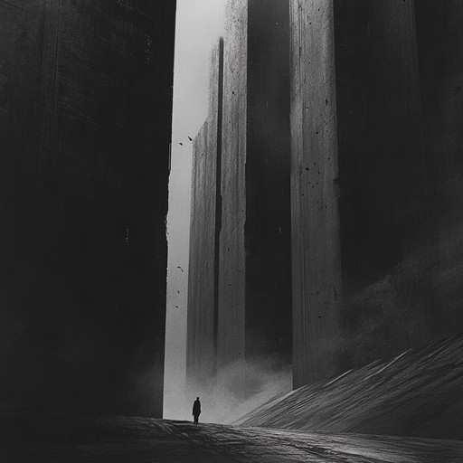 An innovative instrumental metal track that fuses heavy industrial rhythms with ethereal ambient melodies, creating a haunting atmosphere of futuristic dystopias blending mechanical and organic elements