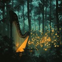 soulful harp melody immerses in enchanted evening forest.