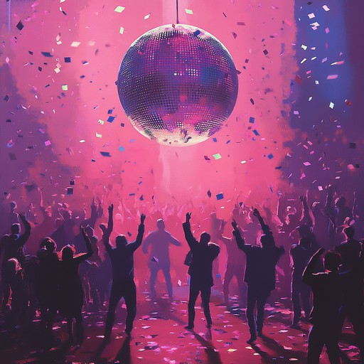 An infectious instrumental disco tune that combines vibrant brass sections, funky basslines, and shimmering synths to evoke the carefree spirit of a night filled with laughter and dancing under sparkling lights