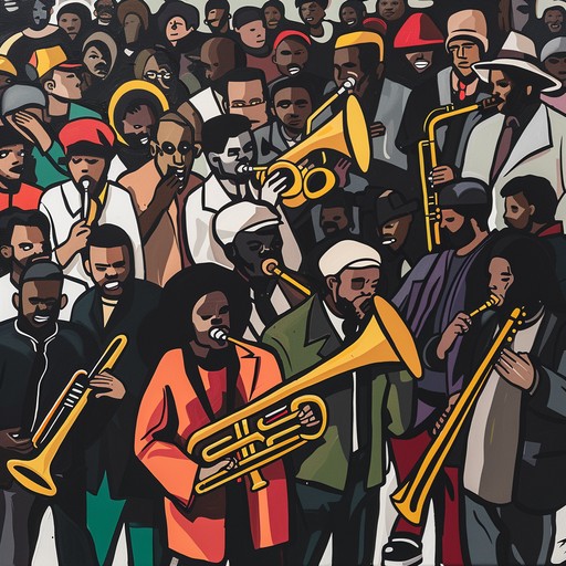 An audacious jazz composition reflecting the raw energy and fervor of societal revolts. Characterized by bold saxophone solos and unpredictable rhythms, it epitomizes defiance and tenacity.