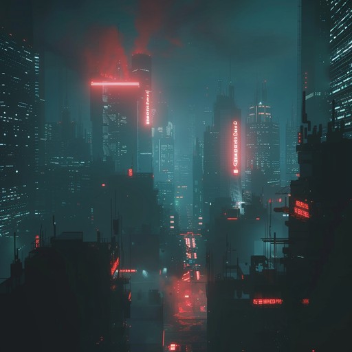 A nightmarish journey through neon lit alleys and shadowy figures, this track features pulsating synths and haunting melodies to evoke a sense of fear and uncertainty. Ideal for setting a suspenseful, retro atmosphere.