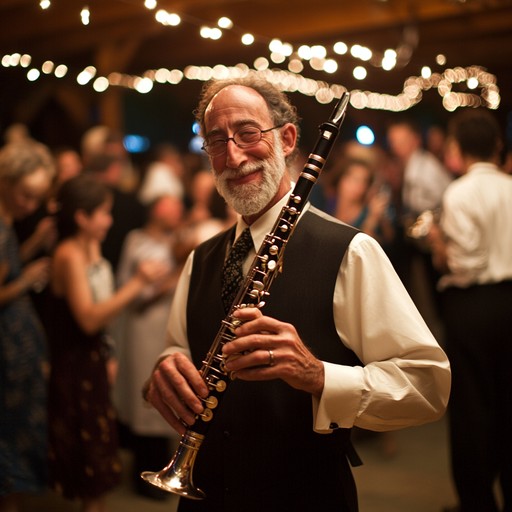 A bold instrumental klezmer piece that ignites lively celebrations. With the clarinet leading soaring melodies and the fiddle and accordion weaving intricate harmonies, this track captures the essence of joyous gatherings. The dynamic rhythms and spirited tempo shifts inspire an atmosphere of exuberant dancing and communal joy.