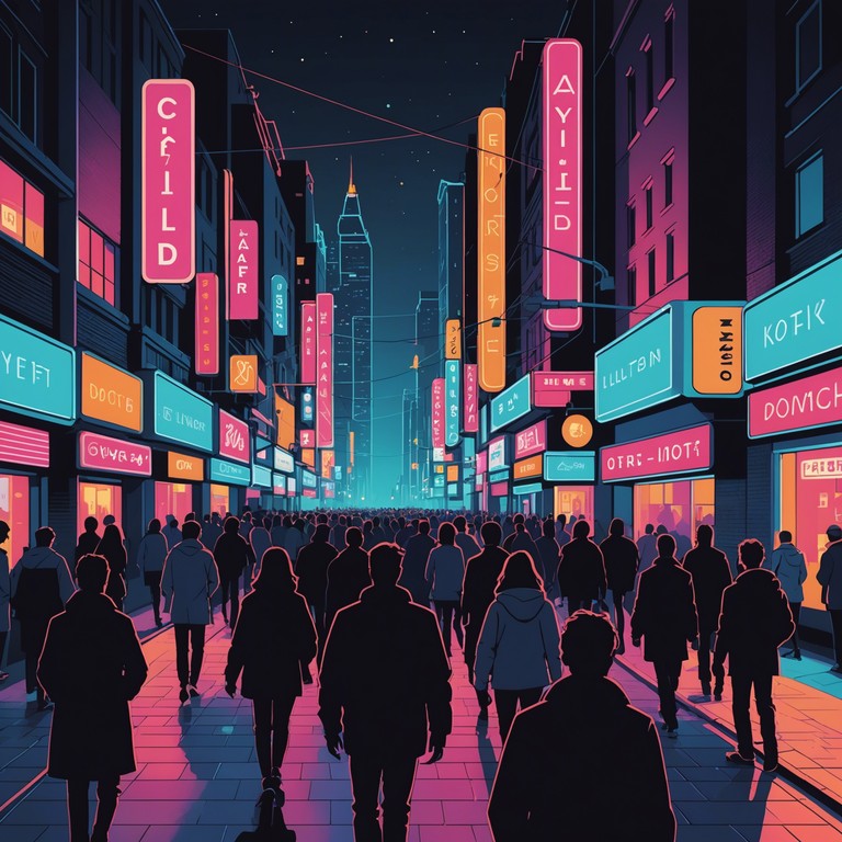 This track embodies the essence of a bustling downtown nightlife with its groovy electronica beats and energizing atmosphere. The smooth synth lines intertwined with crisp, pulsating rhythms capture the vibrant energy of city lights and lively evening scenes, perfect for a night out in an urban landscape.