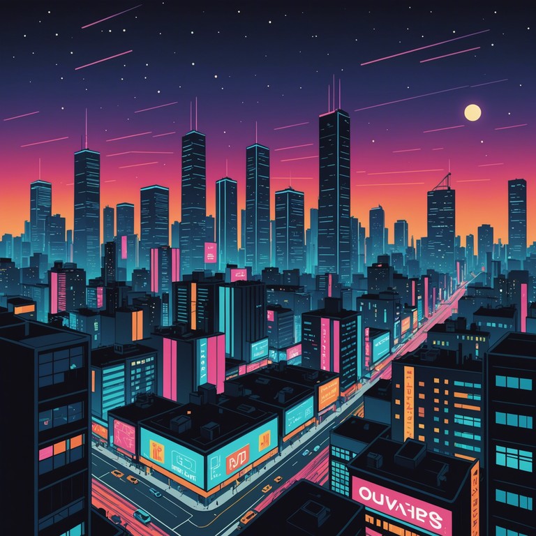 Set in a dystopian metropolis, this track blends futuristic synth textures with a pulsating rhythm that feels like the heartbeat of a sleeping city about to awaken. A bold exploration of sound that encapsulates the vibrancy and raw energy of neon lights flickering to life as the night deepens. The music creates a backdrop for the listener, suggesting an exhilarating ride through neon lit streets with surprising twists and turns, embodying the essence of a cyberpunk aesthetic