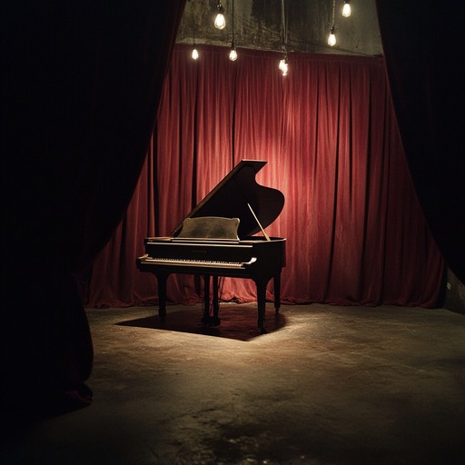 A brooding instrumental piece evoking a shadowy cabaret cloaked in velvet where introspective dreams dance under dimmed lights. Piano melodies weave through the shadows, touching on lost times and melancholy echoes.