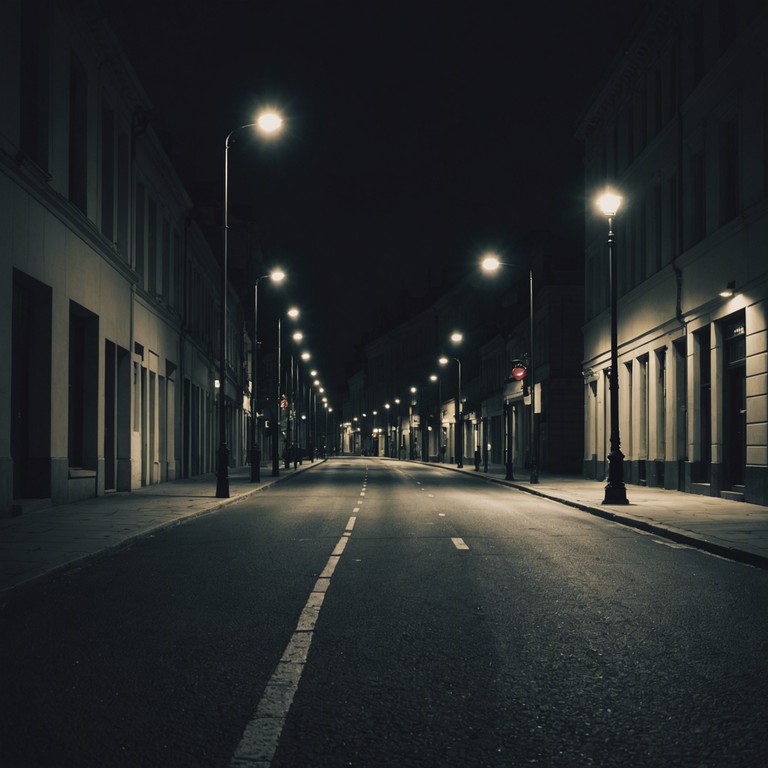 A track that invokes the feeling of wandering through a dark, empty metropolitan street at night, with echoey beats and ghostly tunes creating an urban yet intimate soundscape.