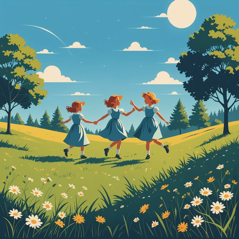 This alternative version captures the buoyant atmosphere of a perfect summer day, filled with laughter and dancing under clear blue skies. It maintains a joyful and uplifting melody that invokes the spirit of youth and happiness.