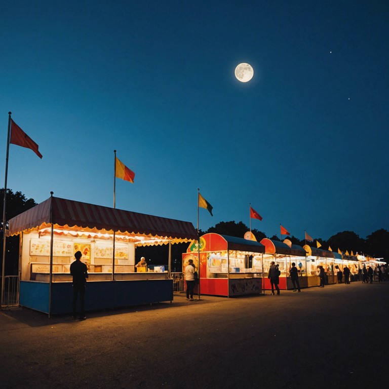 This composition captures the essence of a tranquil evening at a carnival, blending the sounds of distant laughter and muted festivities with soothing melodies. The music conveys a sense of serene isolation within a space usually bursting with energy.