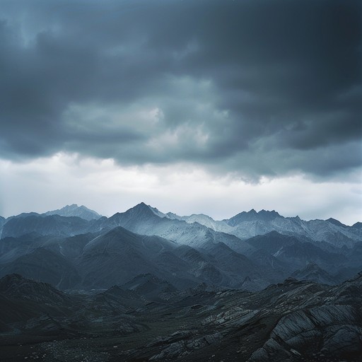 In an evocative composition, the imagery of towering dark mountains overshadowing serene valleys is captured. Ominous strings lead a relentless ascent into unsettling, suspenseful peaks, while deep brass fortifies the sense of an impending storm. This piece embodies the quiet before the chaos, the beauty of darkened landscapes, and the eerie stillness that engulfs nature before a tempest.