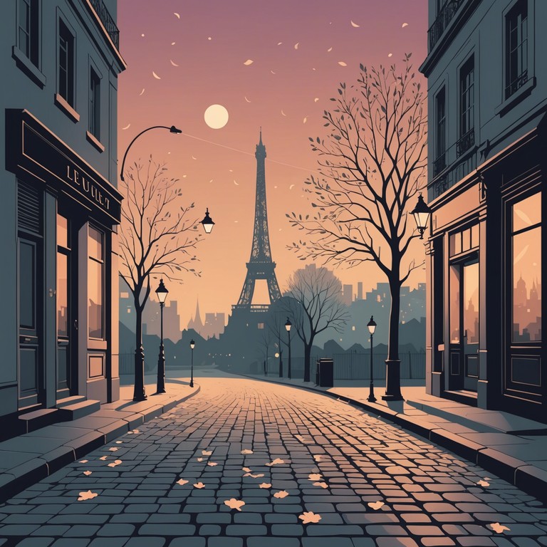 Imagine a soft melody playing from an accordion, weaving through the dimly lit cobblestone streets of montmartre, captivating the hearts of lovers strolling under the twinkling stars of paris.