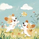 joyful tune of playful puppies prancing in the meadow