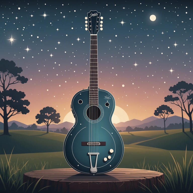 In this track, imagine a serene night in the countryside, as the gentle strumming of a steel guitar blends with the sounds of nature, evoking feelings of deep connection and subtle romantic allure. This piece would use the distinctive tones of the steel guitar to convey a sense of intimacy and quiet romance, making it perfect for reflective or intimate settings.