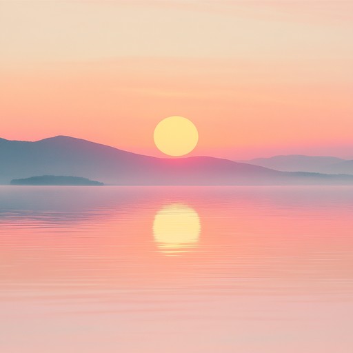 A gentle orchestra piece that captures the beauty of a sunset over a tranquil landscape. Strings softly play a tender melody, while flutes and oboes add a light touch. A delicate harp guides the piece, creating a peaceful and contemplative ambiance.