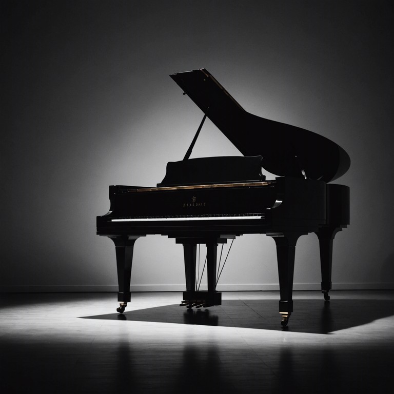 A minimalist composition featuring a single piano, evoking the serene tranquility and subtle suspense of night. The piece is gently structured, with sparse melodies that suggest a peaceful, introspective nighttime walk. The dynamics are controlled and soft, emphasizing the silence between notes which enhances the ambiance of calm and introspection.