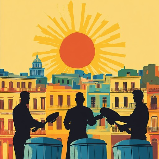 A high energy instrumental piece that blends traditional afro cuban percussion with lively brass sections, capturing the essence of a sunrise in havana bustling with life and music