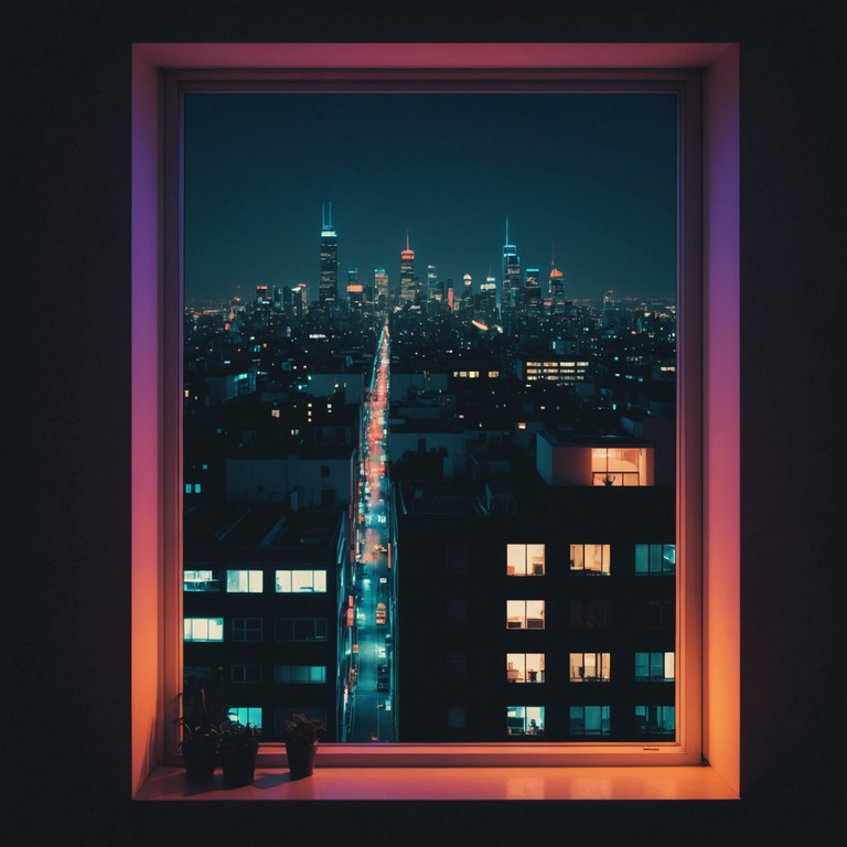 A serene yet complex composition that explores the juxtaposition of urban insomnia and the peace of a personal space adorned with mellow, colorful lights and soft textures. Sounds of the city subtly seep through the tranquil melodies crafted by the synthesizer, providing a harmonious blend of public and private spheres.