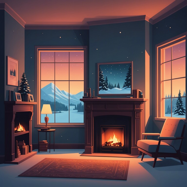 This track captures the essence of a peaceful winter evening during the holiday season, featuring gentle melodic structures that echo the quiet joy and warmth of intimate gatherings. The composition invites listeners into a world of soft, snowy landscapes and cozy fireside moments, emphasizing emotional warmth and a deep sense of peace