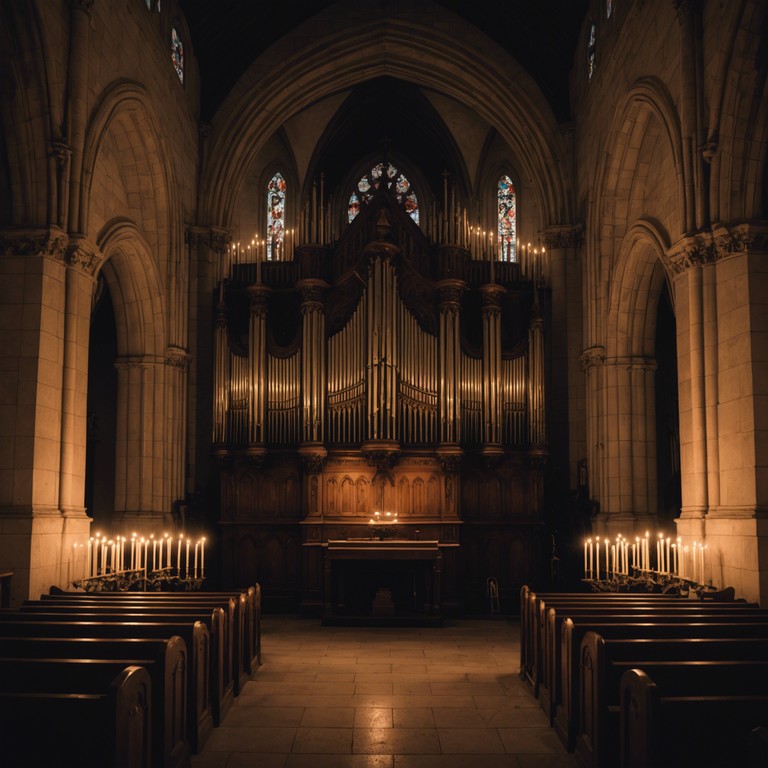 An instrumental track that blends the solemn atmosphere of gospel music with eerie, suspenseful undertones, aiming to evoke a sense of foreboding yet spiritual reverence. The composition focuses on the emotional depth conveyed by the organ, creating a hauntingly beautiful juxtaposition between divine inspiration and the darker aspects of faith.
