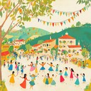 exciting instrumental piece emulating joyful village festivities