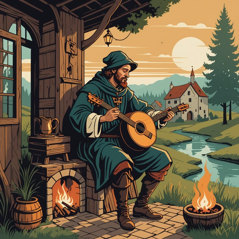 This composition features a deeply introspective and reflective melody that hints at the narratives and tales of medieval troubadours, wandering through ancient landscapes and bringing lore to life. The intricate plucking patterns evoke a sense of timelessness and forlorn longing for an era lost to dust.