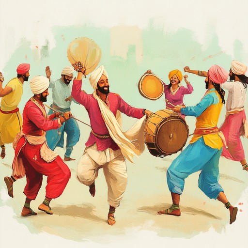 Experience the joy and warmth of punjabi culture through vibrant dhol beats and infectious bhangra rhythms. This track brings festive energy and an overwhelming sense of community and togetherness.