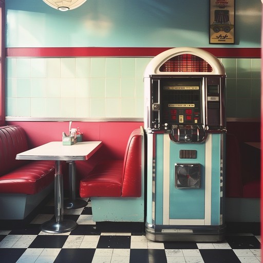 A lively and energetic instrumental track that transports you back to the 1950s, evoking the atmosphere of a vibrant diner with its bustling crowd and sizzling grills. The melody is driven by a swinging rhythm section featuring a walking bassline and tight drum patterns, accompanied by the bright and cheerful tones of a honky-tonk piano and twangy electric guitar riffs. The horn section adds punchy accents and playful call-and-response phrases, creating a sense of excitement and joy. The overall vibe is optimistic, fun, and slightly nostalgic, capturing the essence of the era's popular music.