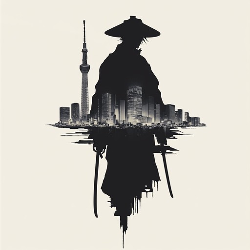 A samurai's soundtrack, navigating through a futuristic tokyo. The shamisen tunes mix with heavy trap beats, painting a vigorous, mysterious city life spanning from dusk till dawn.