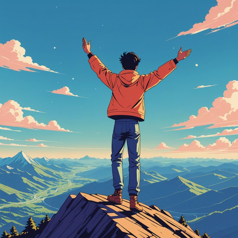 A vibrant, triumphant theme perfect for anime closing credits or a main character's victory scene. The track would emphasize moments of joy and celebration after overcoming epic challenges, featuring high energy rhythms and ecstatic melodies that encapsulate the spirit of success.