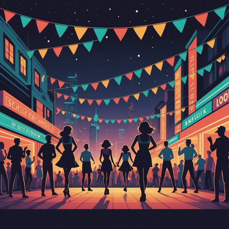 Envision the perfect evening filled with laughter, dance, and the palpable buzz of a celebratory crowd. This track uses playful harmonies and rhythmic exuberance to make every moment feel like a festive parade under the warm glow of dusky light.