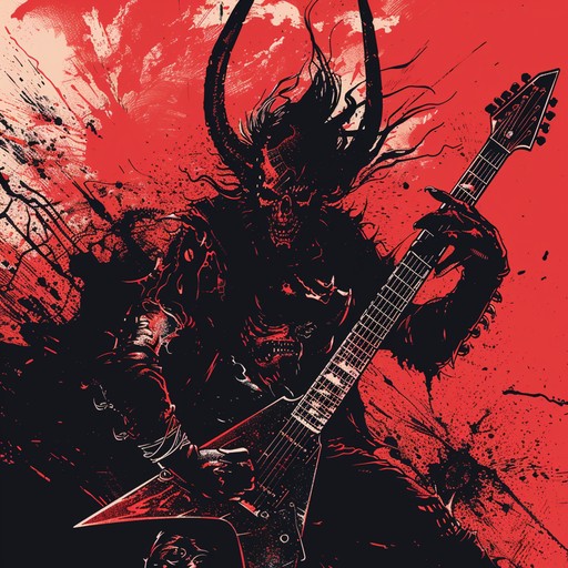 An intense, aggressive, and chaotic instrumental metal track featuring lightning-fast guitar riffing, furious double bass drumming, and demonic-sounding lead guitar solos. The relentless, driving rhythm never lets up as the track builds in intensity towards a climactic, face-melting finale.