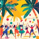 an upbeat instrumental cumbia evoking sunny beaches and joyful dancing