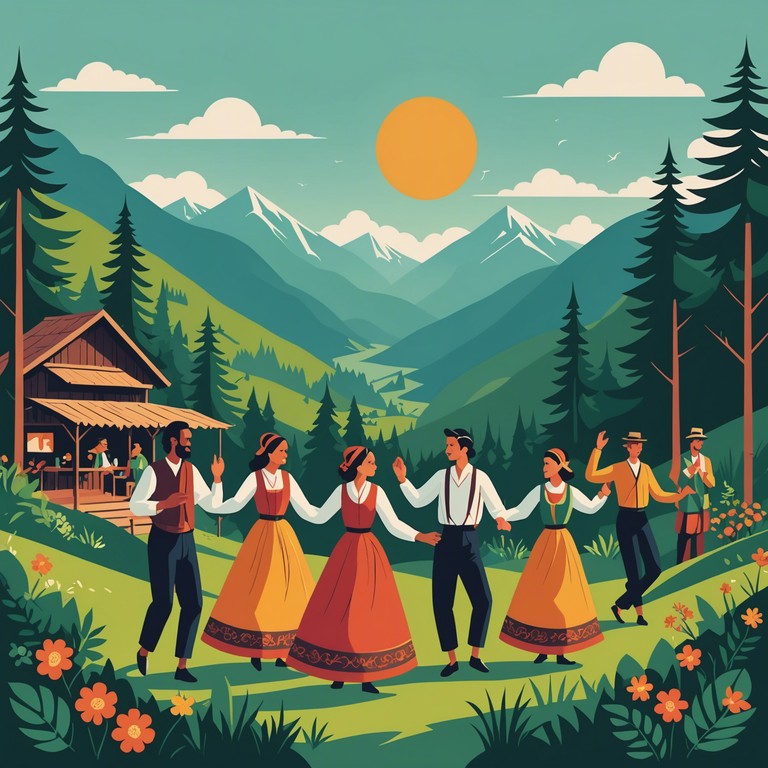 Incorporating traditional elements of a hillside festival, this track reflects the jubilation and collective spirit of a community gathering in the appalachian mountains. With an emphasis on bright, lively melodies and rhythical purity, the song conveys feelings of happiness and unity